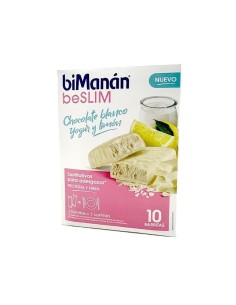 BiManan BeSlim Barrita Chocolate Blanco Yogur y Limon 10u