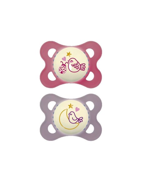 Mam Chupete Silicona Original Pure 2-6m Night Rosa