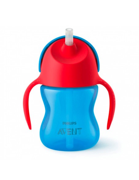 Avent Vaso con Pajita y Asas 210ml 9m Azul