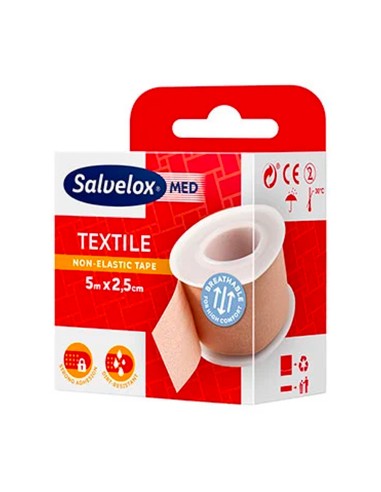 Salvelox Med Esparadrapo Textil 5mX2,5cm