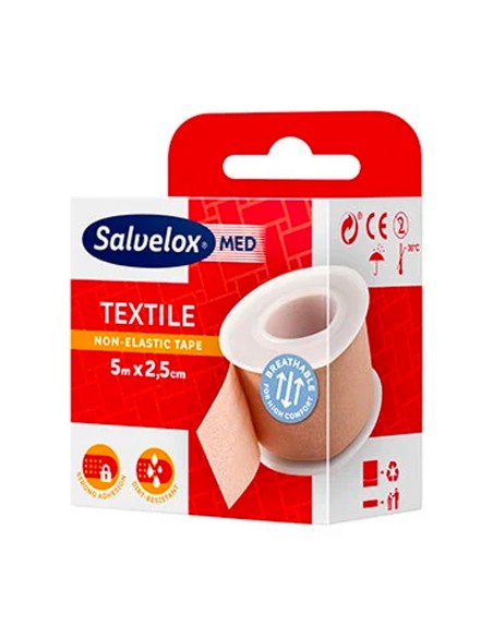 Salvelox Med Esparadrapo Textil 5mX2,5cm