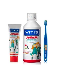 Vitis Junior Pack Pasta Colutorio y Cepillo +6 años