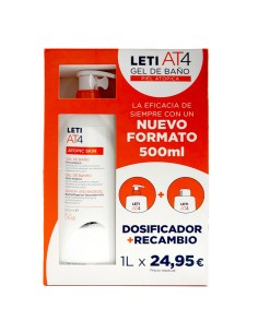 LetiAT4 Atopic Skin Gel de Baño 500ml + 500ml Recambio