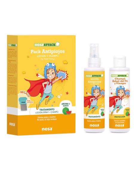 Nosa Attack Pack Antipiojos Locion y Champu 1%...