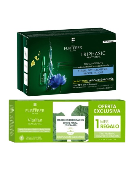 Rene Furterer Triphasic Reactional Pack 90Caps+12ampollas