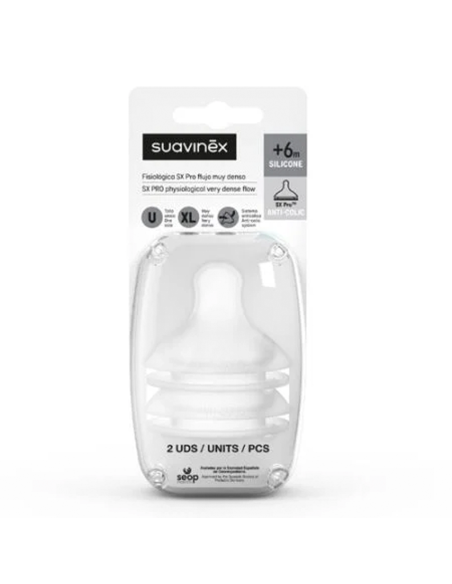 Suavinex Tetina Silicona SXPro Flujo Muy Denso +6m