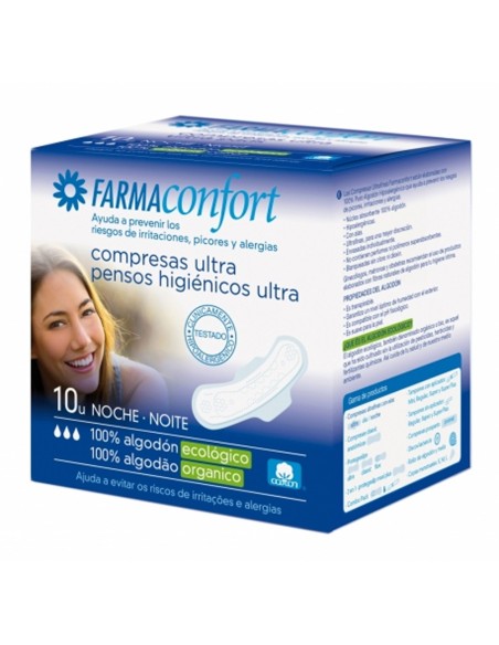 Farmaconfort Compresas Algodon Ultra Night 10ud