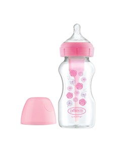 Dr Browns Biberon Boca Ancha 270ml Rosa Flores