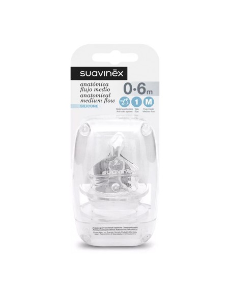 Suavinex Tetina Silicona Anatomica Flujo Medio...