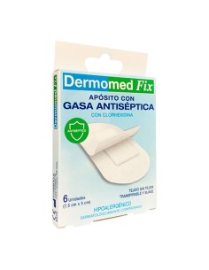 Dermomed Aposito con Gasa Antiseptica 6unid 7.5x5cm