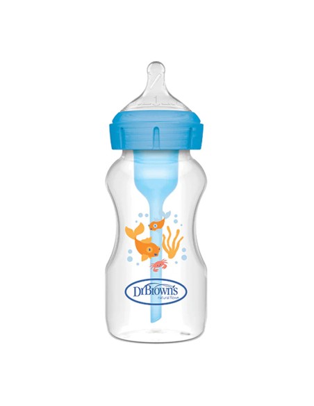 Dr Browns Biberon Boca Ancha 270ml Azul