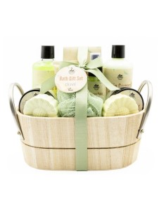 Becasan Set de Baño Cesta de Madera con Asas Olive