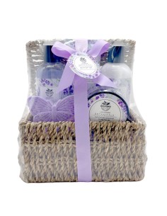 Becasan Cesta Mimbre Set de Baño Lavanda Botanicals